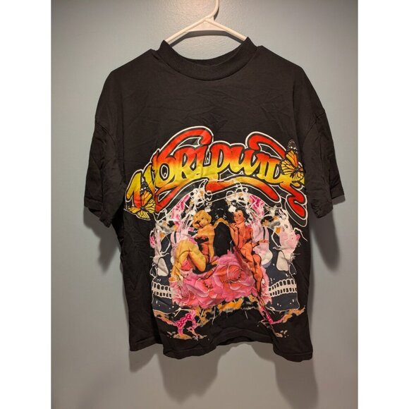 Boohooman Man Oversize Hip Hop Worldwide Tour Graphic Shirt - Picture 1 of 7